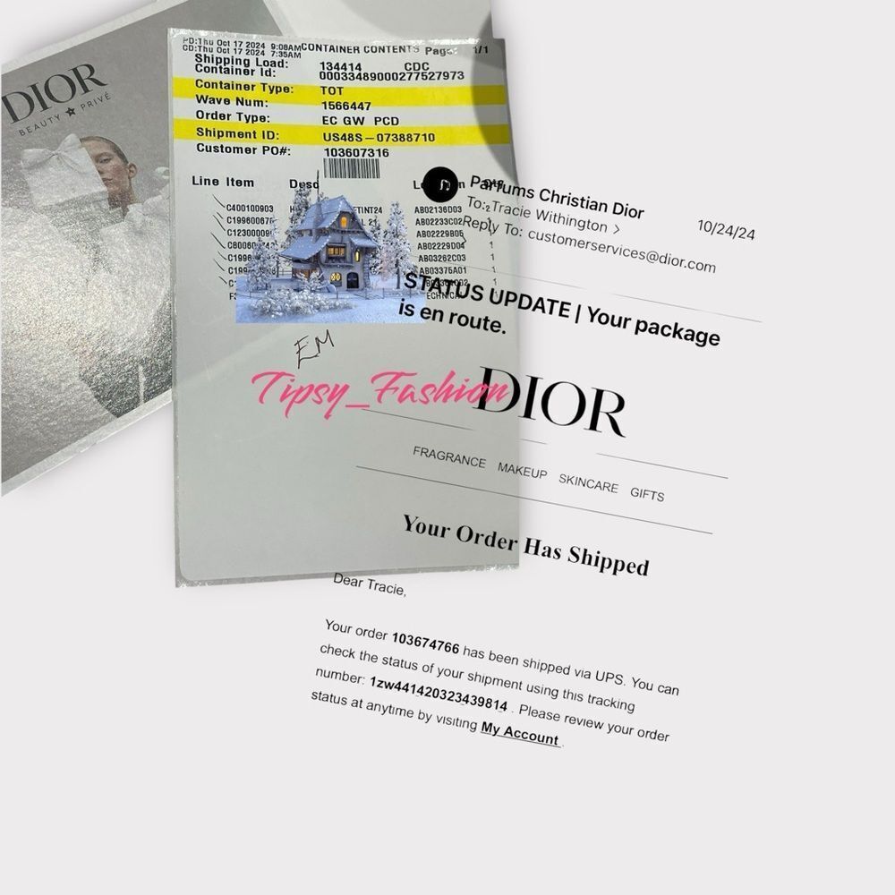 DIOR Gift Box Bundle Ribbon Box Card Tissue Paper NEW - Picture 10 of 10